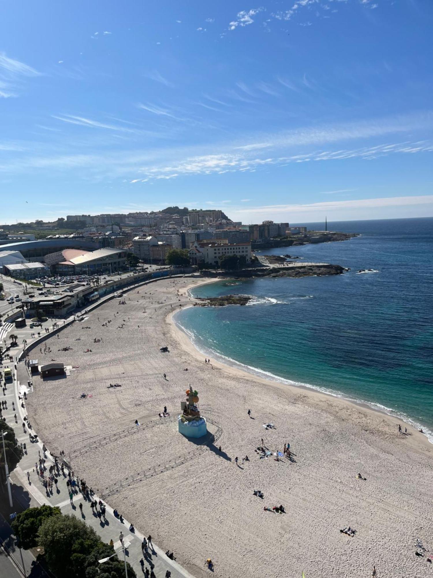 Primera Linea Playa Riazor Corunha Exterior foto